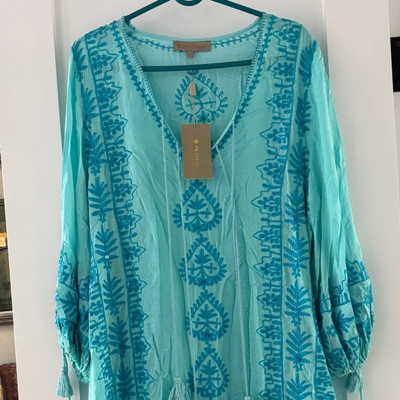 Pranella Aqua Beach Caftan Swim Medium Women - Picture 2 of 7